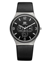 Danish Design Black Leather Band Titanium Men's Watch