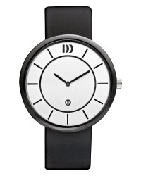 Danish Design Black Leather Band Ceramic Men's Watch