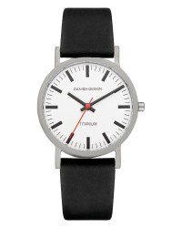 Danish Design Black Leather Band Titanium Men's Watch