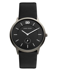 Danish Design Black Leather Band Titanium Men's Watch