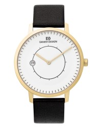 Danish Design Black Leather Band Titanium Men's Watch