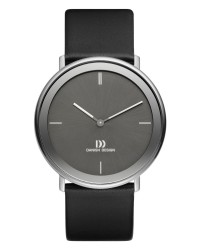 Danish Design Black Leather Band Stainless Steel Men's Watch