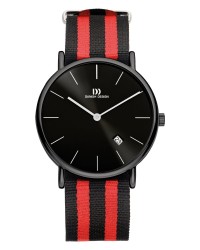 Danish Design Black & Red Nylon Band Stainless Steel Men's Watch