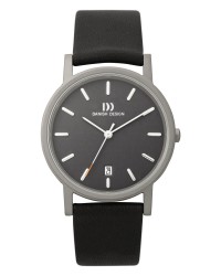 Danish Design Black Leather Band Titanium Men's Watch