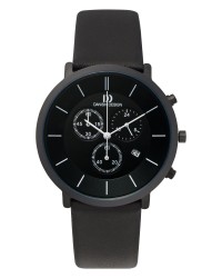 Danish Design Black Leather Band Titanium Chronograph Men's Watch