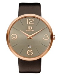 Danish Design Brown Leather Band Stainless Steel Men's Watch
