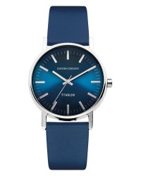 Danish Design Blue Leather Band Titanium Men's Watch