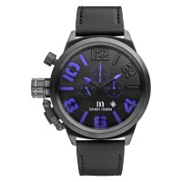 Danish Design Leather Band Stainless Steel Chronograph Men's Watch