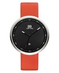 Danish Design Red Leather Band Stainless Steel Men's Watch