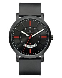 Danish Design Rubber Band Stainless Steel Men's Watch Red Accent