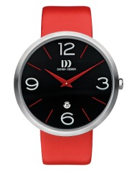 Danish Design Red Leather Band Stainless Steel Men's Watch