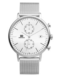 Danish Design Silver Mesh Band Stainless Steel Chronograph Men's Watch