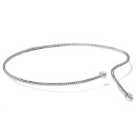 Choker in white rhodium-plated silver with crystals cliside01t
