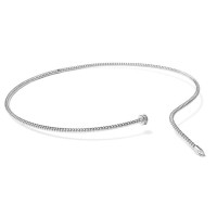 Choker in white rhodium-plated silver with crystals cliside01c