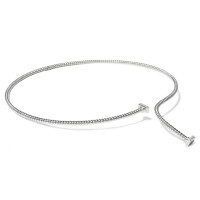 Choker in white rhodium-plated silver with crystals cliside01m