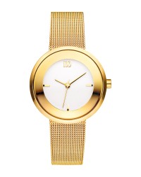Danish Design Gold Leather Band Stainless Steel Women's Watch
