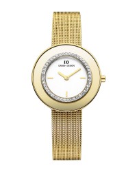 Danish Design Cubic Zirconia Bezel Gold Stainless Steel Women's Watch