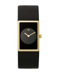 Danish Design Leather Band Stainless Steel Women's Watch No Markers