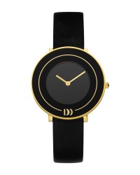 Danish Design Leather Band Stainless Steel Women's Watch No Markers