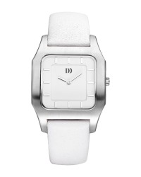 Danish Design White Leather Band Stainless Steel Women's Watch
