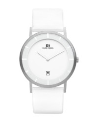 Danish Design White Leather Band Stainless Steel Women's Watch