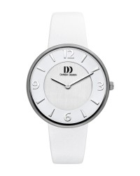 Danish Design White Leather Band Titanium Women's Watch