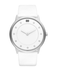 Danish Design White Leather Band Stainless Steel Women's Watch