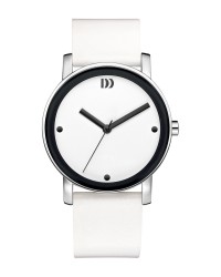 Danish Design White Leather Band Stainless Steel Women's Watch