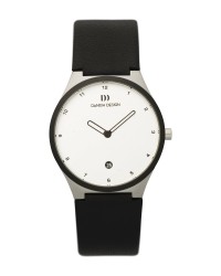Danish Design Black Leather Band Stainless Steel Women's Watch