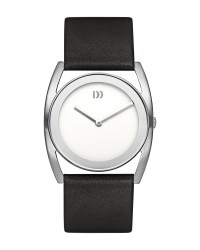Danish Design Leather Band Stainless Steel Women's Watch No Markers