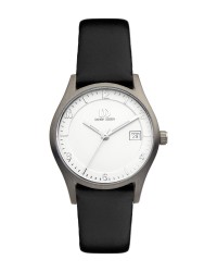 Danish Design Black Leather Band Titanium Women's Watch