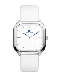 Danish Design Leather Band Stainless Steel Women's Watch Blue Accent