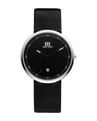 Danish Design Black Leather Band Stainless Steel Women's Watch