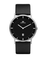 Danish Design Black Leather Band Stainless Steel Women's Watch
