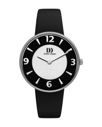 Danish Design Black Leather Band Titanium Women's Watch