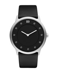 Danish Design Black Leather Band Stainless Steel Women's Watch