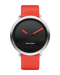 Danish Design Leather Band Stainless Steel Women's Watch No Markers