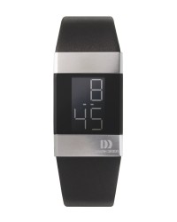 Danish Design Black Leather Band Stainless Steel Women's Watch