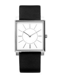 Danish Design Black Leather Band Stainless Steel Women's Watch