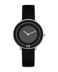 Danish Design Leather Band Stainless Steel Women's Watch No Markers