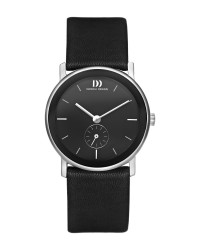 Danish Design Black Leather Band Stainless Steel Women's Watch