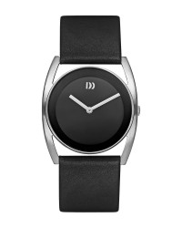 Danish Design Leather Band Stainless Steel Women's Watch No Markers