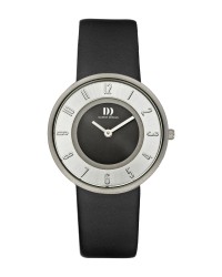 Danish Design Black Leather Band Titanium Women's Watch