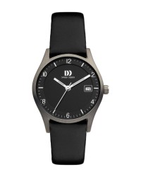 Danish Design Black Leather Band Titanium Women's Watch
