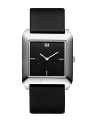 Danish Design Black Leather Band Stainless Steel Women's Watch