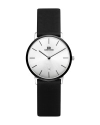 Danish Design Leather Band Stainless Steel & Ceramic Women's Watch