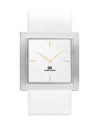 Danish Design White Leather Band Stainless Steel Women's Watch
