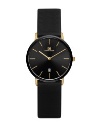 Danish Design Leather Band Stainless Steel & Ceramic Women's Watch