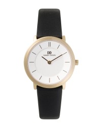 Danish Design Black Leather Band Titanium Women's Watch