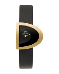 Danish Design Black Leather Band Titanium Women's Watch No Markers